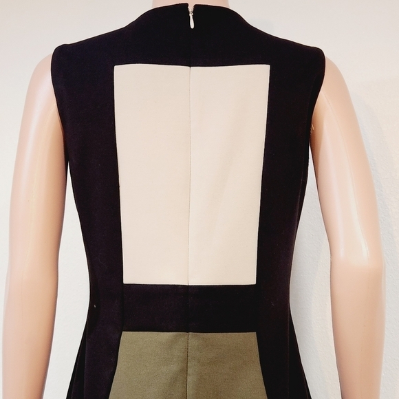 Calvin Klein Sheath Sleeveless Career Dress Zipper Back Color Block Size 10 - Picture 7 of 12